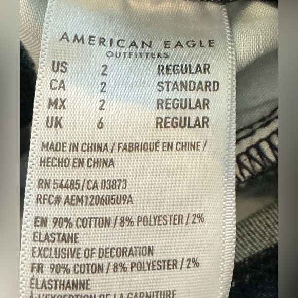 American Eagle Outfitters Dark Blue Hi-Rise Jegging Distressed Jean - Picture 9 of 9